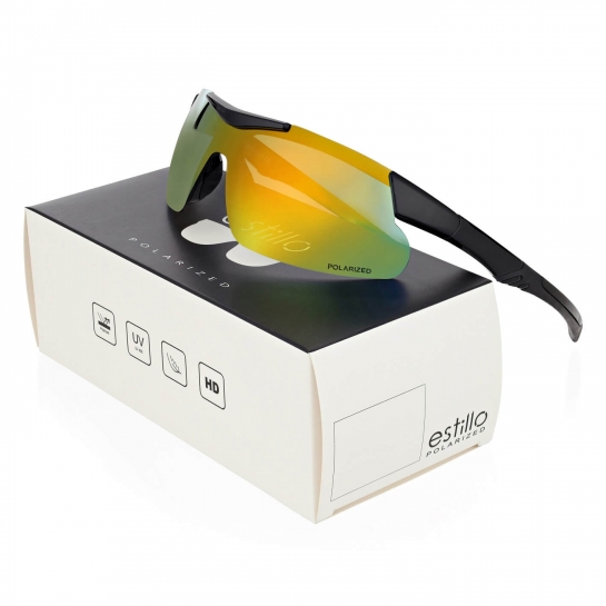 Okulary sportowe przeciwsłoneczne z polaryzacją lustrzane ESTILLO EST-412-8 blue/orange